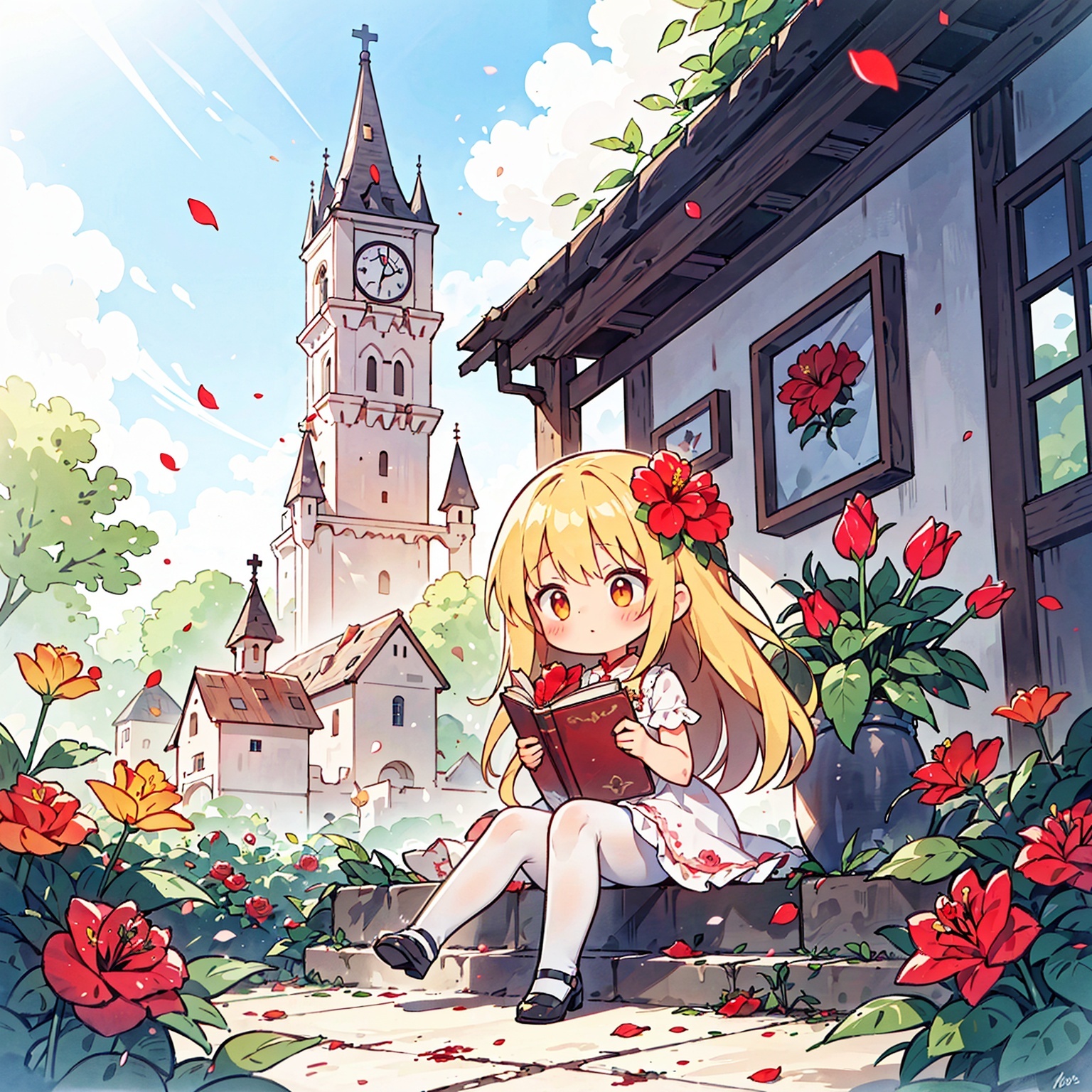 1girl,  apple,  blonde_hair on Tensor.Art