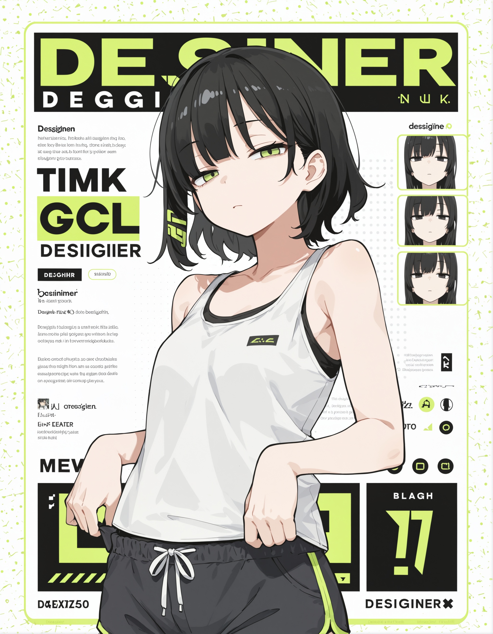 designer_poster,  1girl,  black hair style on Tensor.Art