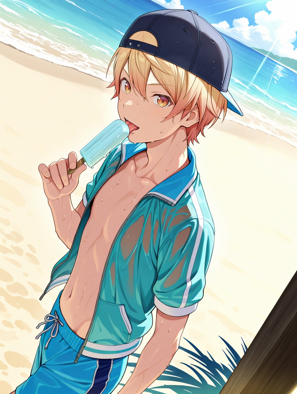 tenma_tsukasa,  blonde hair,  yellow eyes on Tensor.Art