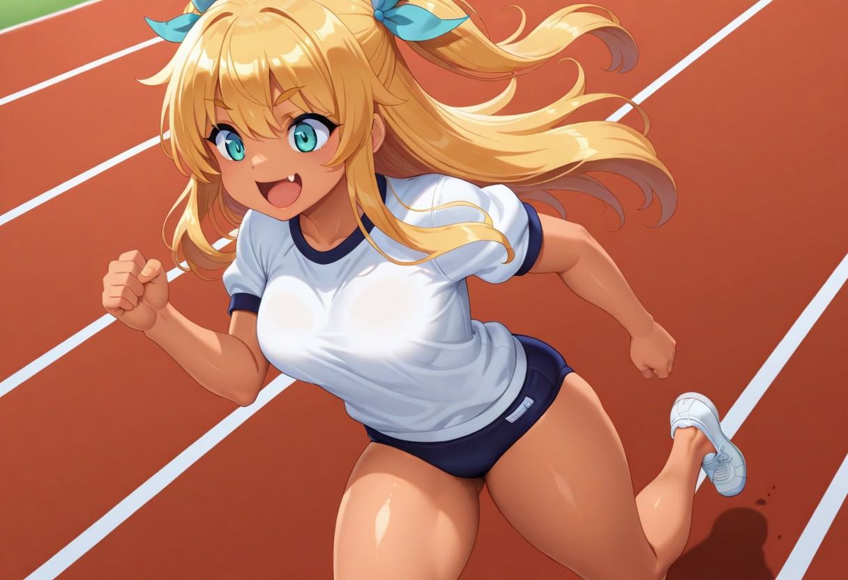 track and field,  running,  front view on Tensor.Art