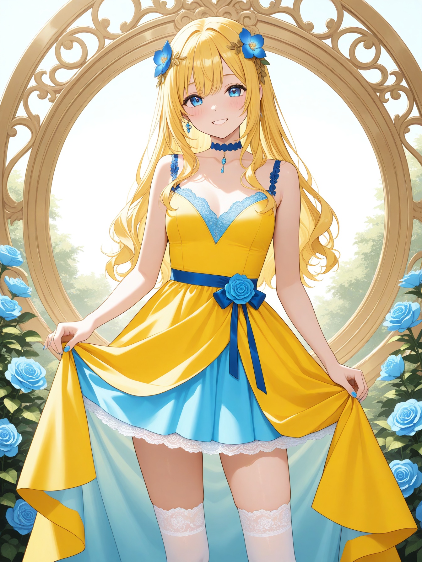 A masterpiece of a young woman,  25 years old,  with a perfect face and captivating blue eyes. Her long on Tensor.Art