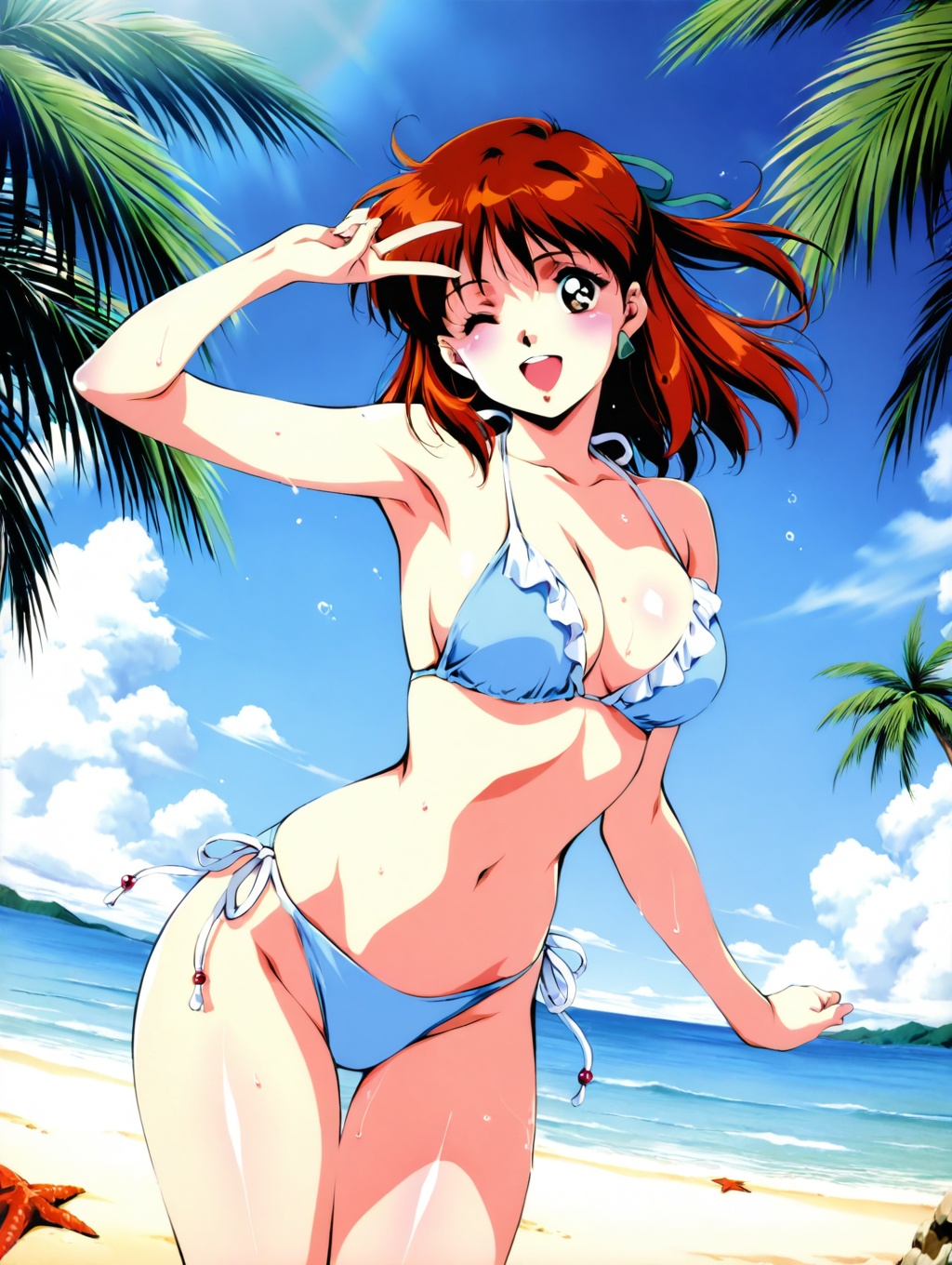 stigma retro anime artstyle,  anice farm,  swimsuit on Tensor.Art
