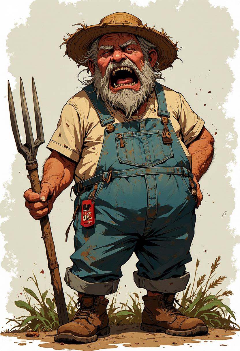 anime,  Farmer - denim overalls,  straw hat on Tensor.Art