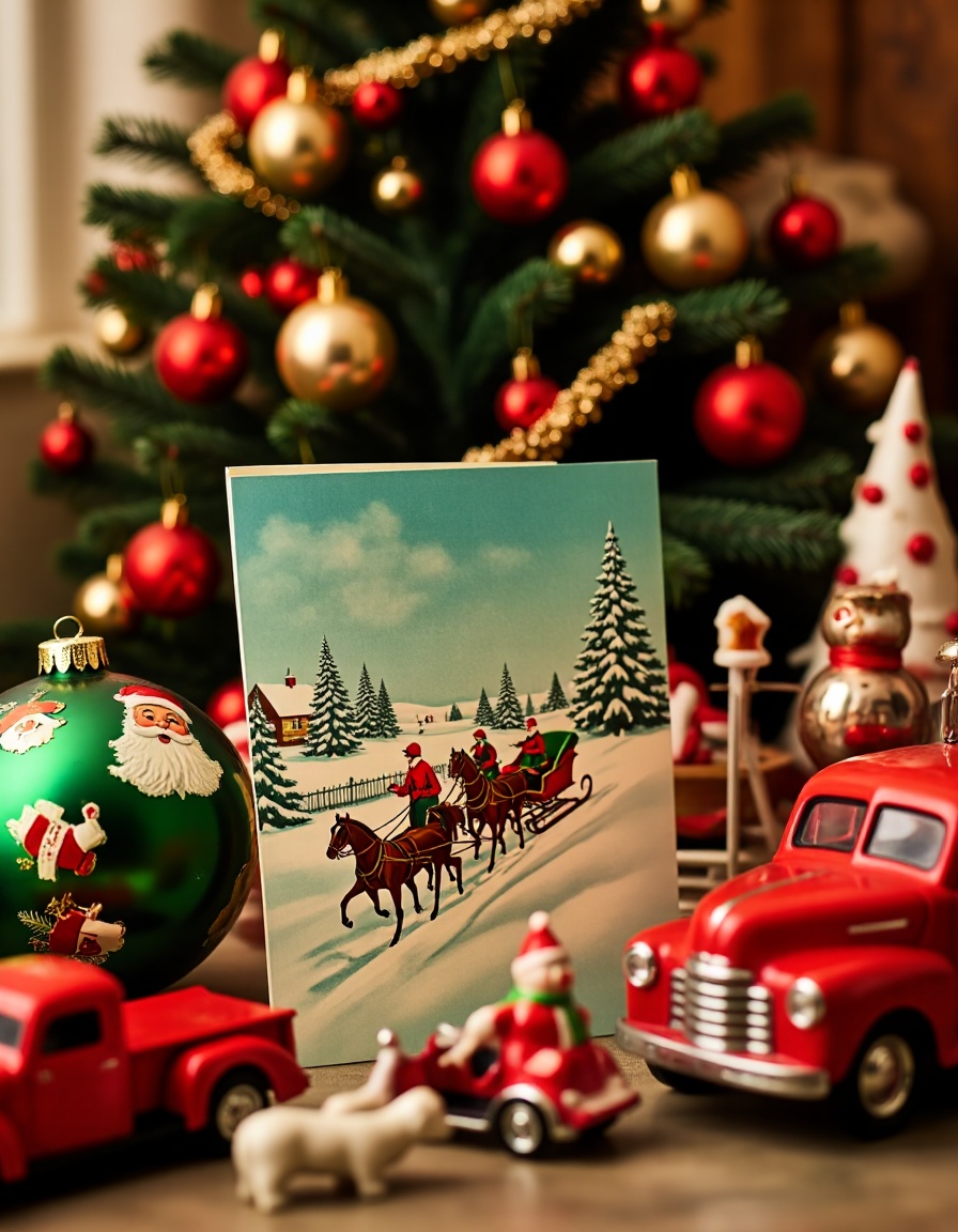 RetroXmas_flx,  1950s film,  This high-quality photograph captures a festive on Tensor.Art