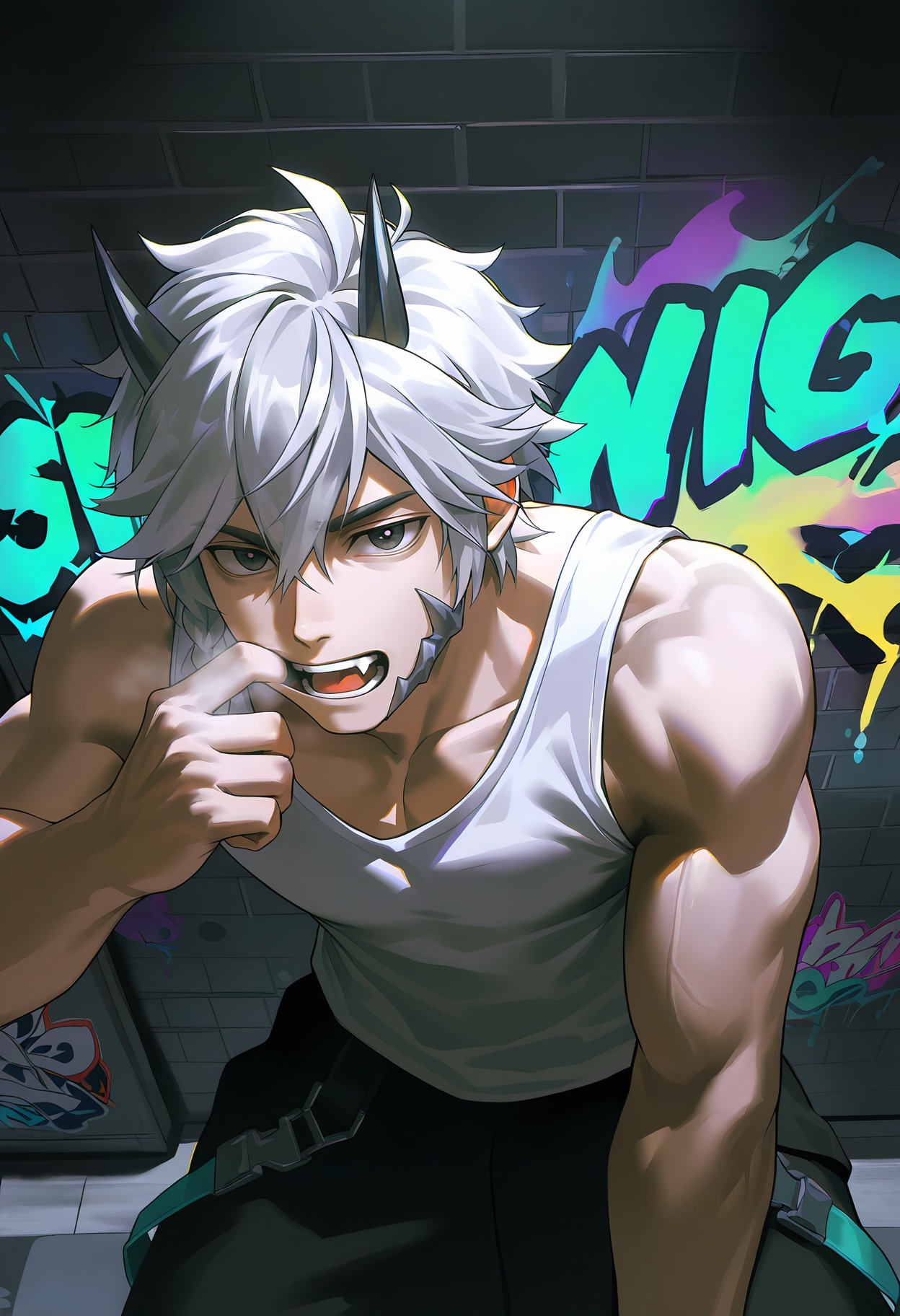 muscular male,  healthy skin,  steam on Tensor.Art