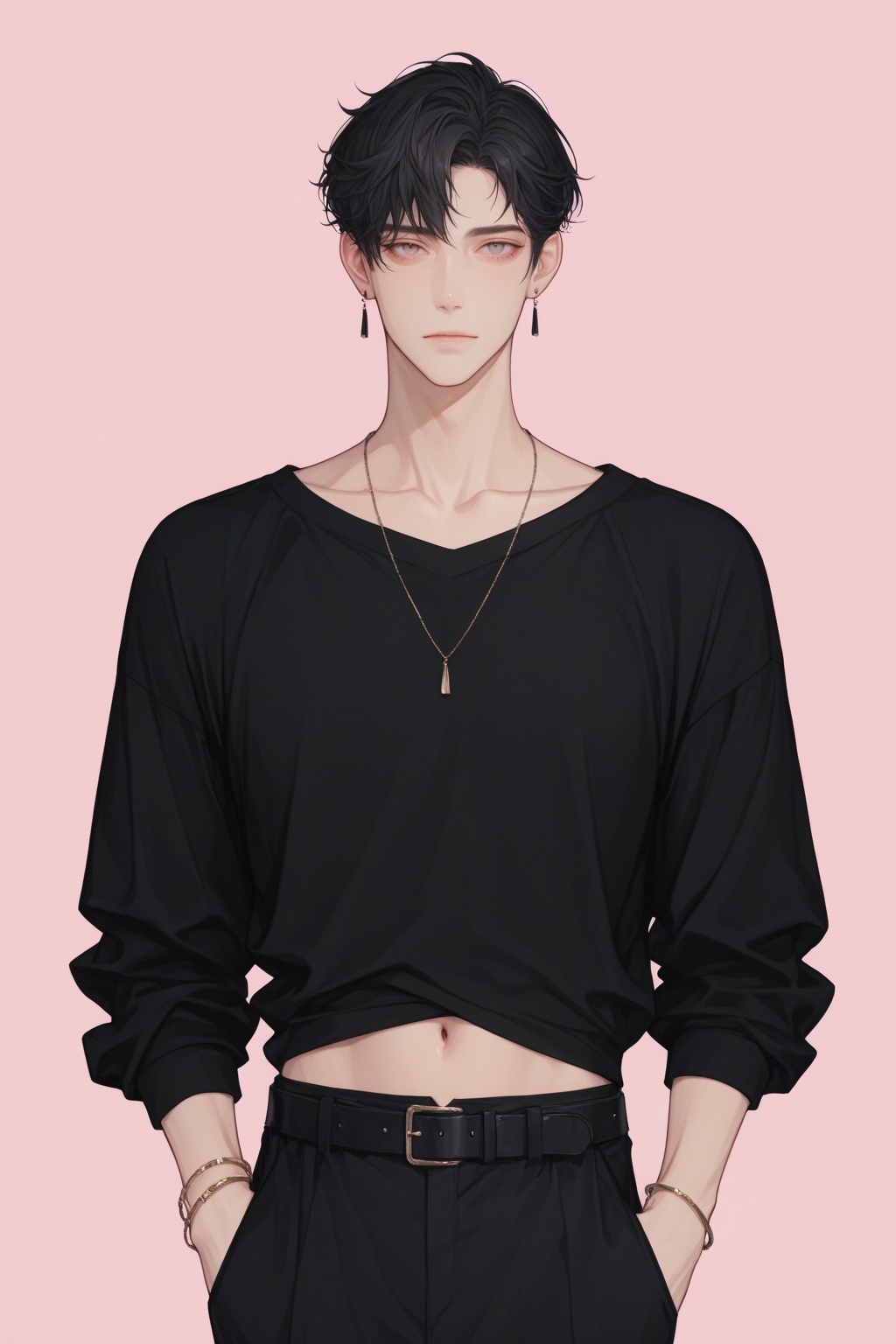 1boy,  jewelry,  male_focus on Tensor.Art