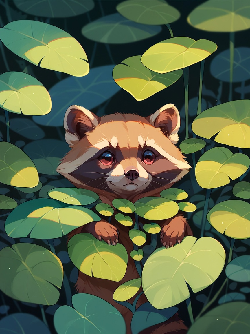 gr33n,  solo,  raccoon on Tensor.Art