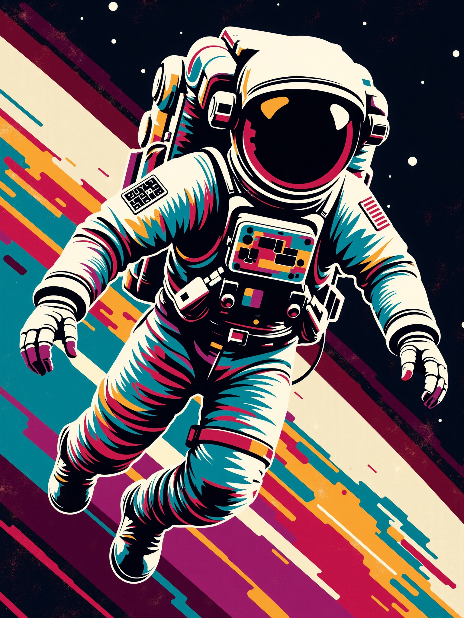 mad-stncl,  astronaut in orbit of earth,  mad-stncl on Tensor.Art