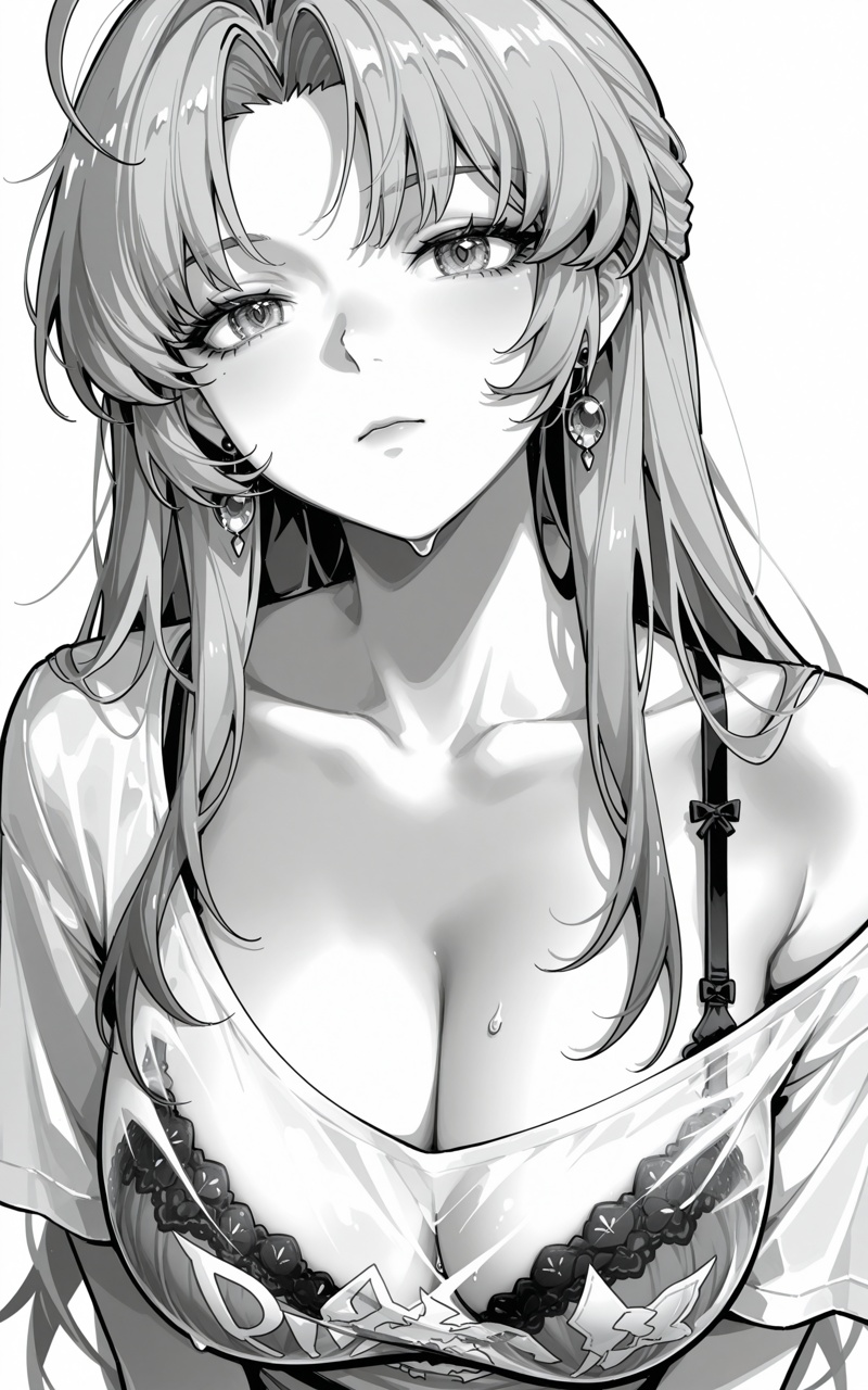 missing one shoulder,  cleavage,  deep v on Tensor.Art