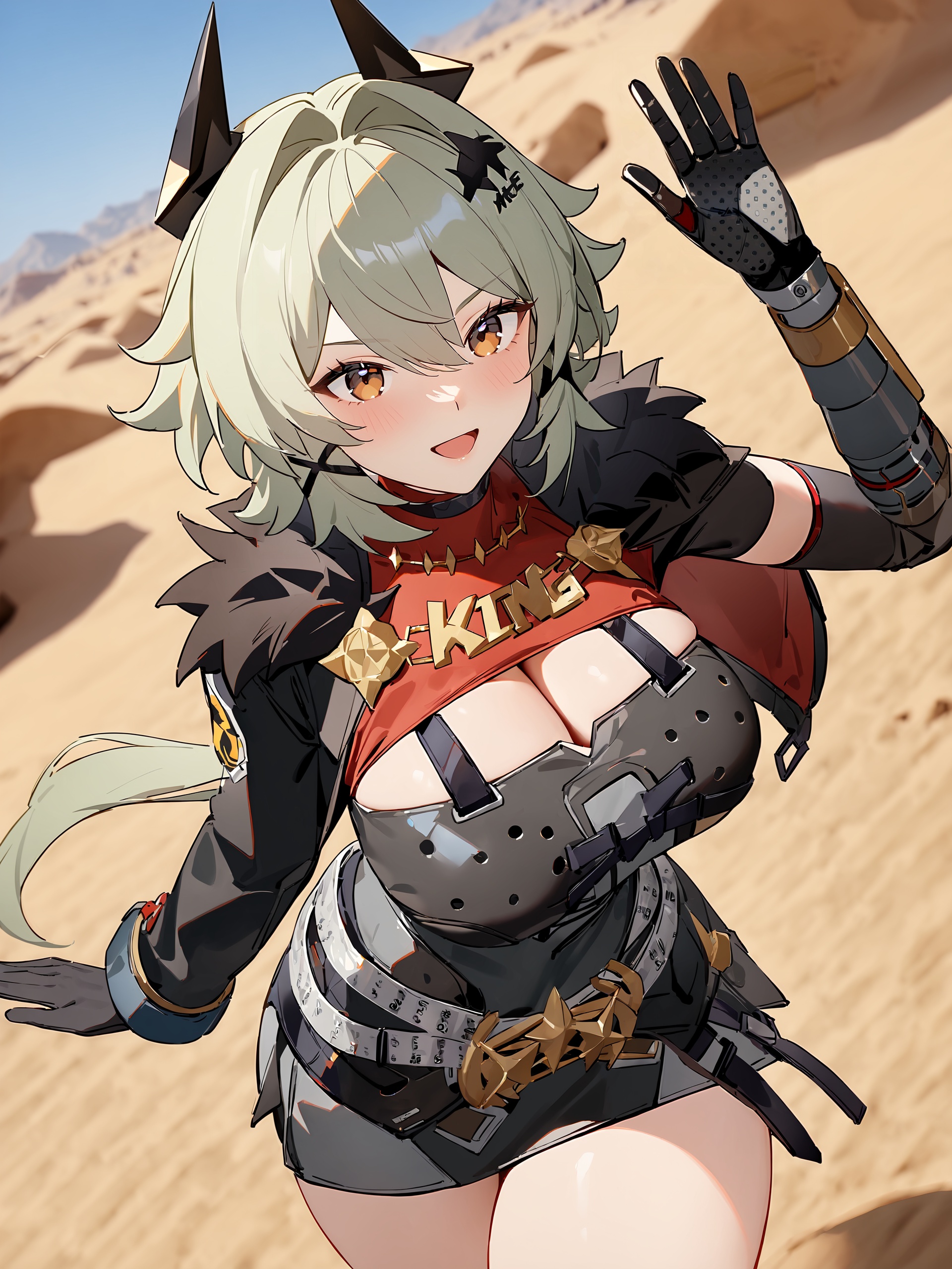 1girl,  caesar king \(zenless zone zero\),  horns on Tensor.Art