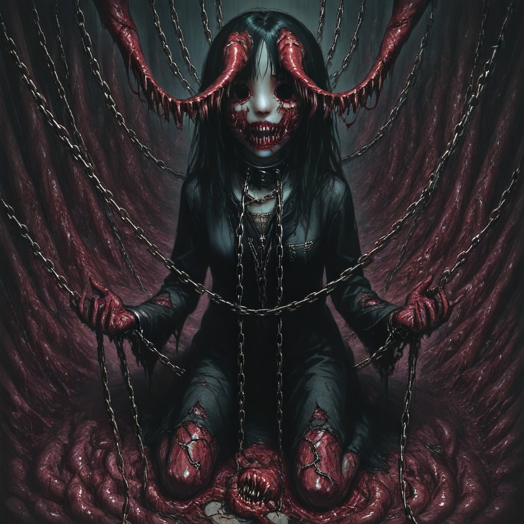 1girl,  chains,  flesh on Tensor.Art
