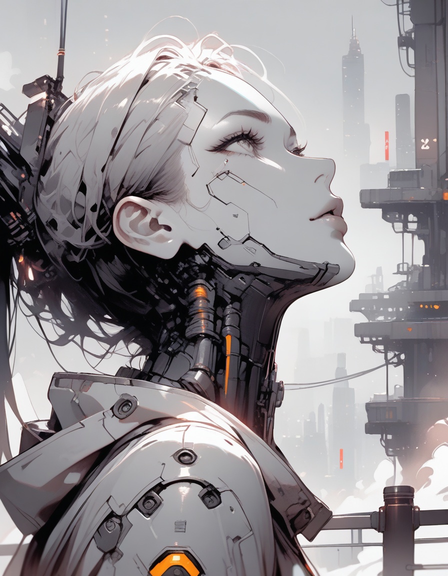 dinncybrpnk cyberpunk,  ,  standing on Tensor.Art