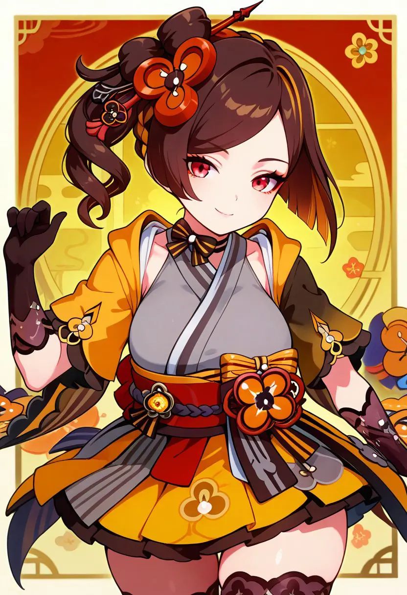 zzChiori,  chiori (genshin impact),  brown hair on Tensor.Art