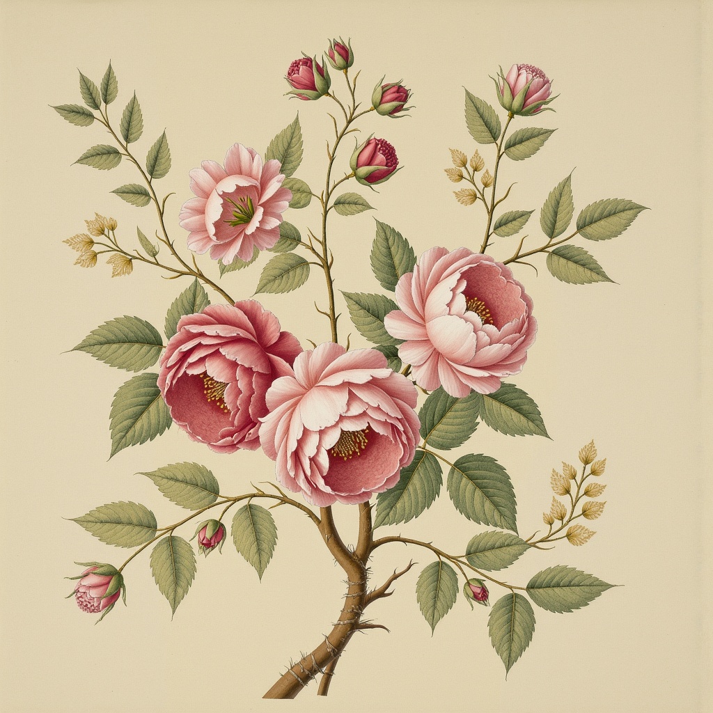 embroidery,there is a drawing of a flower on a branch with leaves,botanical print,ink and muted colours on silk,painted on silk,1 8 3 0 s style painting,floral embroidery,rosa bonheurn,translucent roses ornate,Anne Nasmyth,depicting a flower,ink and colours on silk,inlaid with gold rococo,rose-brambles,mary delany,ink and colour on silk,Charles Willson Peale,embroidered brocade,Rubens Peale,Jane Nasmyth,gilt silk fabric,botanical artwork,coloured lithograph engraving,painting on silk,18th century painting,1 8 5 0 s style painting,botanical drawing,Mary Moser,Nathaniel Pousette-Dart,botanical illustration,18th century drawing,flowing salmon-colored silk,Master of the Embroidered Foliage,bureau of engraving and printing,