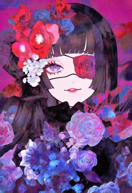 iloha24,  1girl,  flower on Tensor.Art