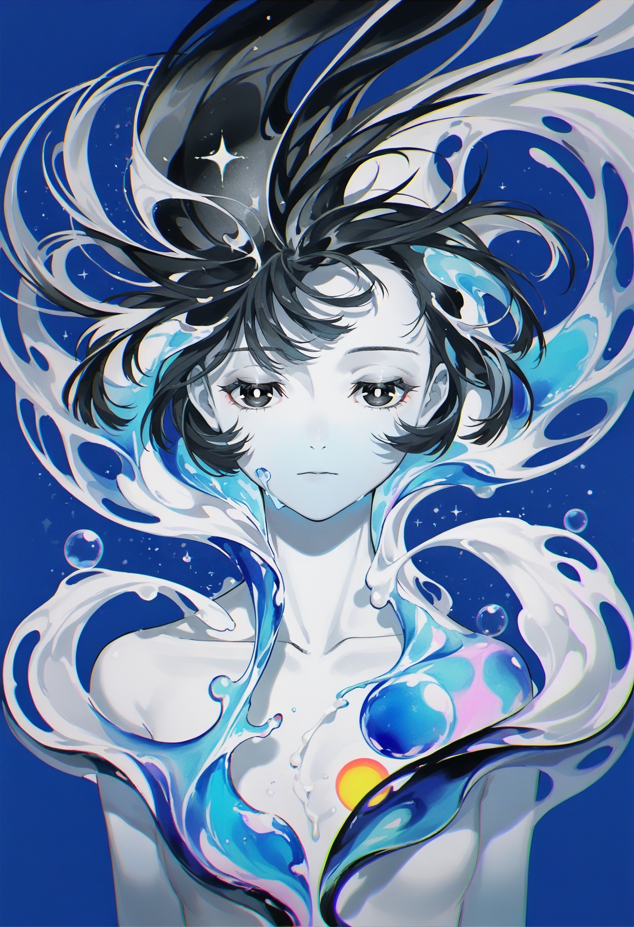 1girl,  watercolor style, on Tensor.Art