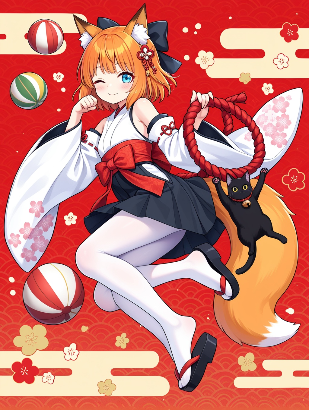 1girl,  animal ears,  one eye closed on Tensor.Art