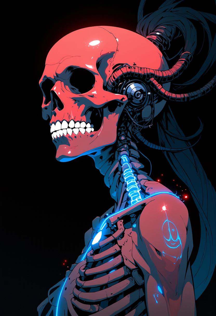 solo,  teeth,  black_background on Tensor.Art