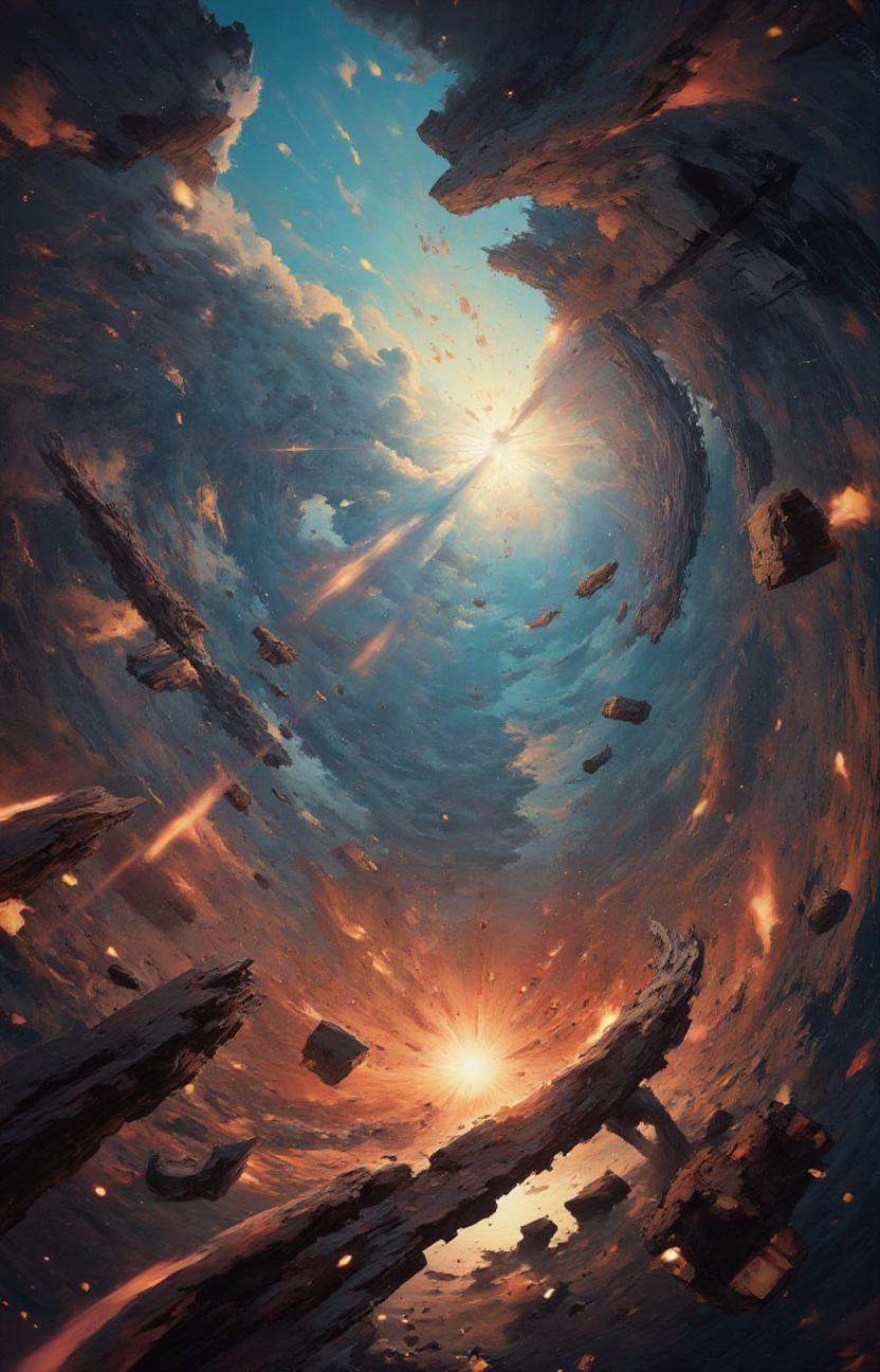 a fading illusion in a chaotic portal,  wisdom and anger,  dragons fall on Tensor.Art
