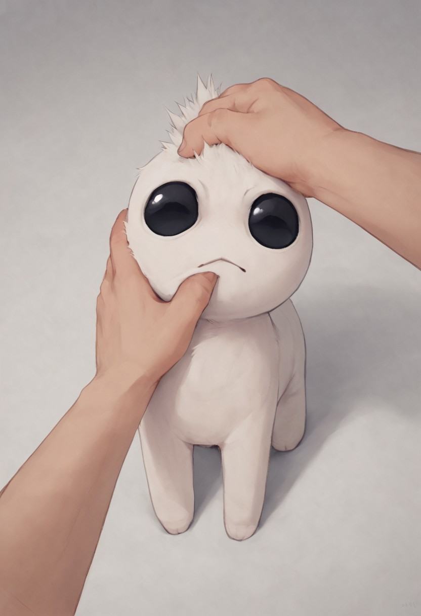 score_8_up,  white creature,  black eyes on Tensor.Art