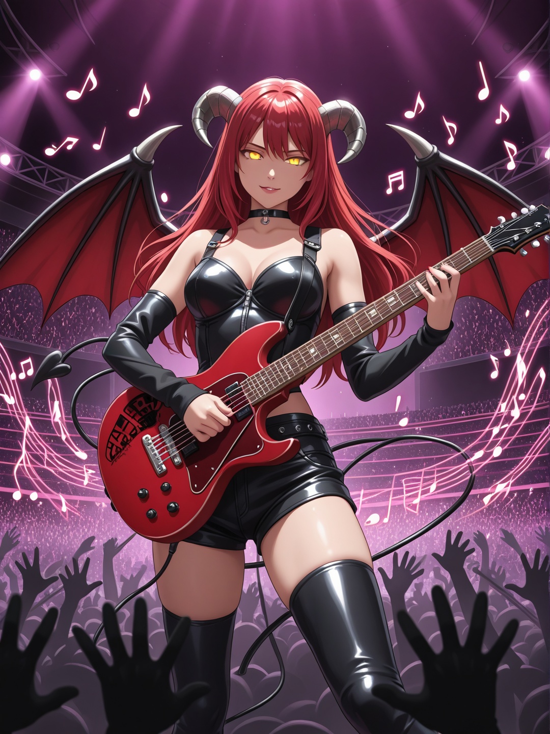 1girl,  succubus,  red hair on Tensor.Art