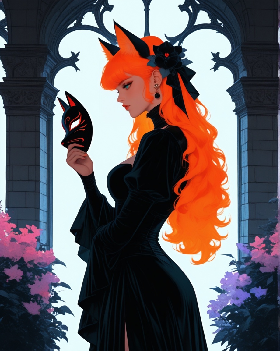 retro style,  film grain,  gothic theme on Tensor.Art