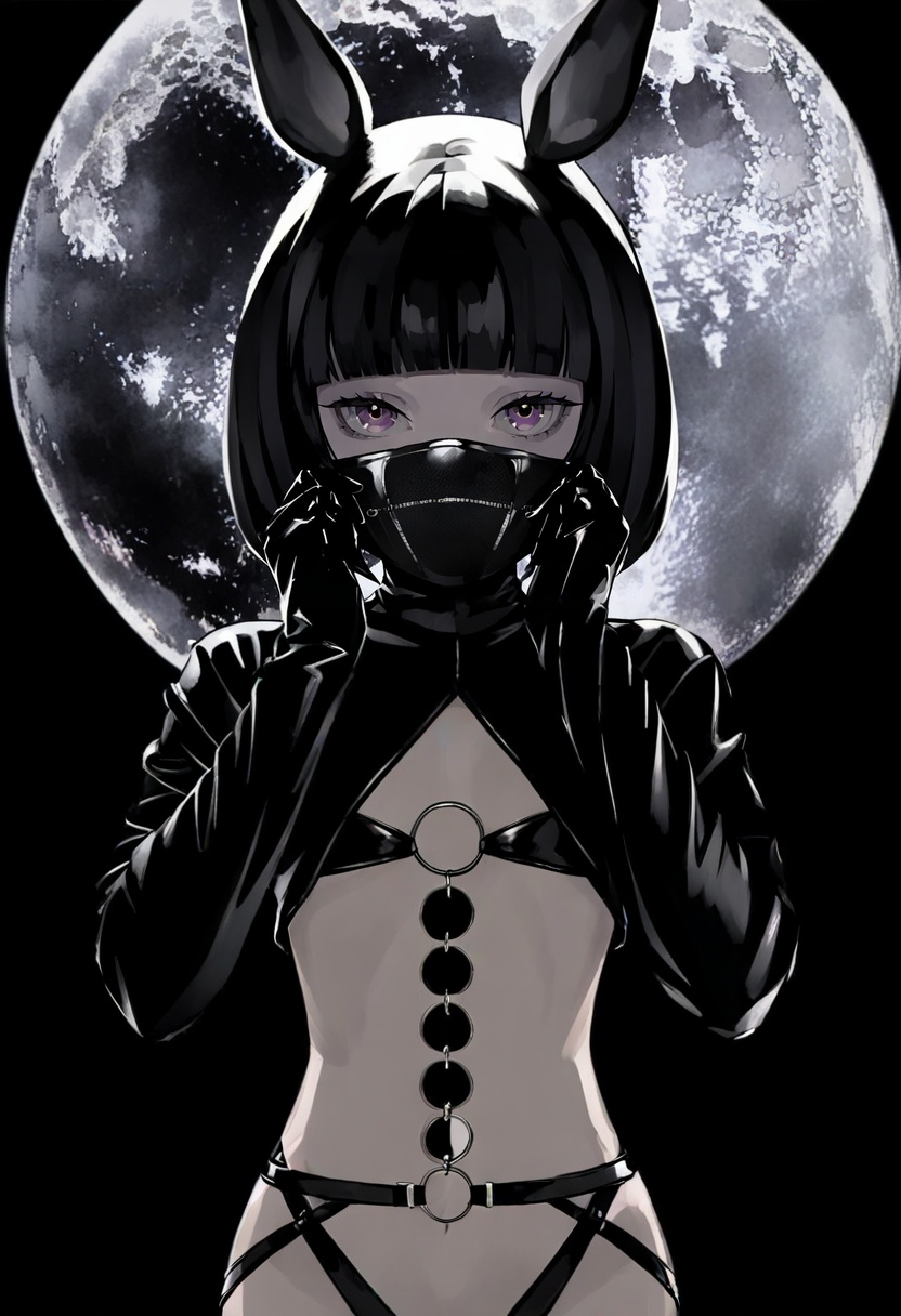 solo,  1girl,  moon on Tensor.Art
