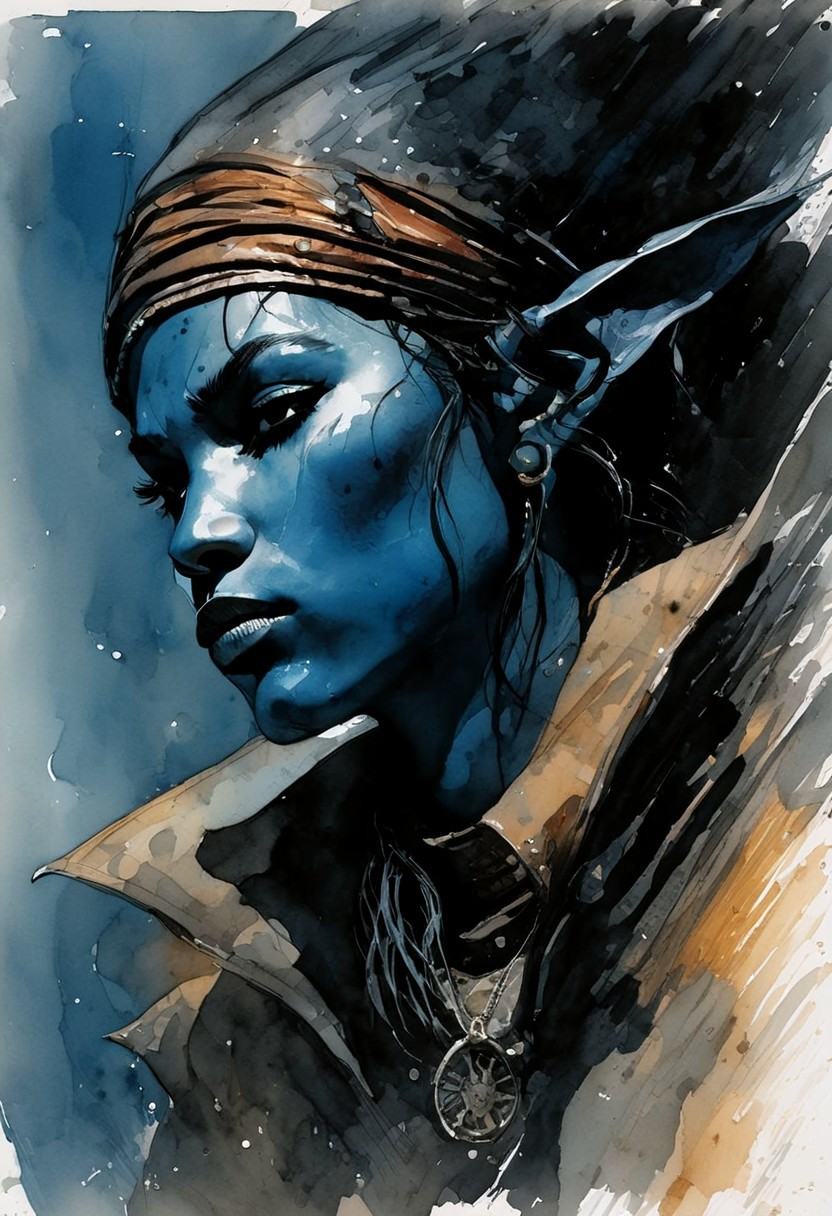 color wash,  ink wash,  illustration on Tensor.Art