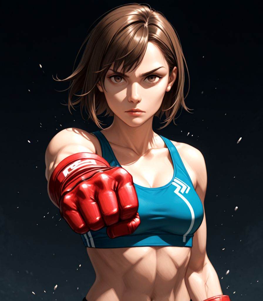 1girl,  punch,  punching on Tensor.Art