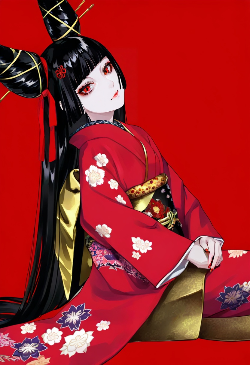 1girl,  long hair,  black hair on Tensor.Art