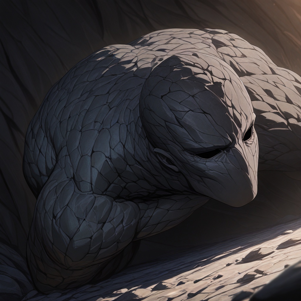 Stone elemental-stone textured skin 1mouthless male focus,  anime screencap,  masterpiece on Tensor.Art