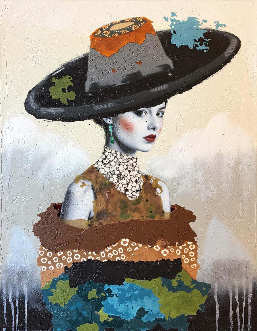 Kate Morgan Art. A human form with a faceless,  elongated head. The head is adorned with a large,  ornate on Tensor.Art