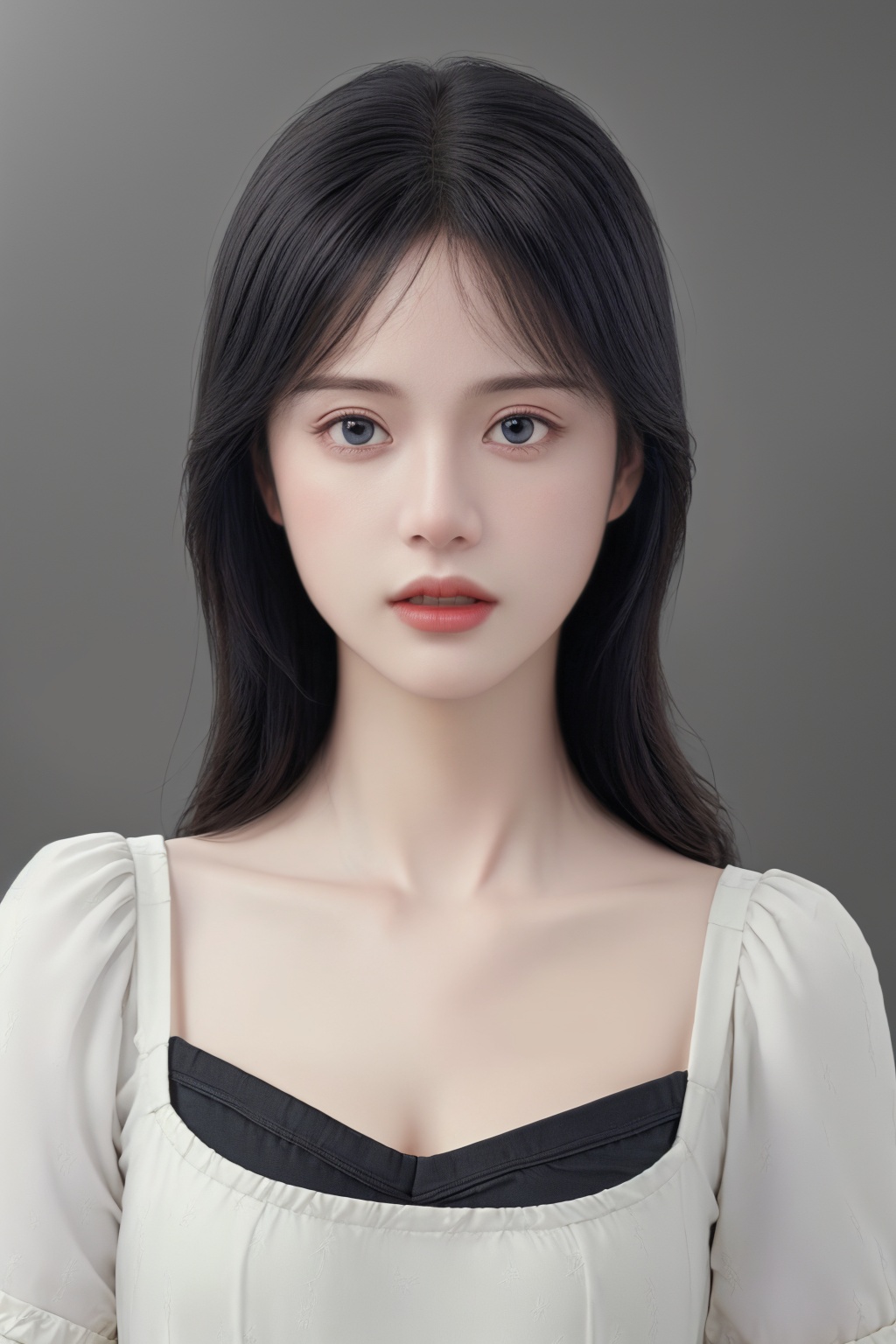 1gir,(gray background),(8k, RAW photo, best quality, masterpiece:1.2),(realistic, photo-realistic:1.2),(raw photo) (extremely detailed CG unity 8k wallpaper),