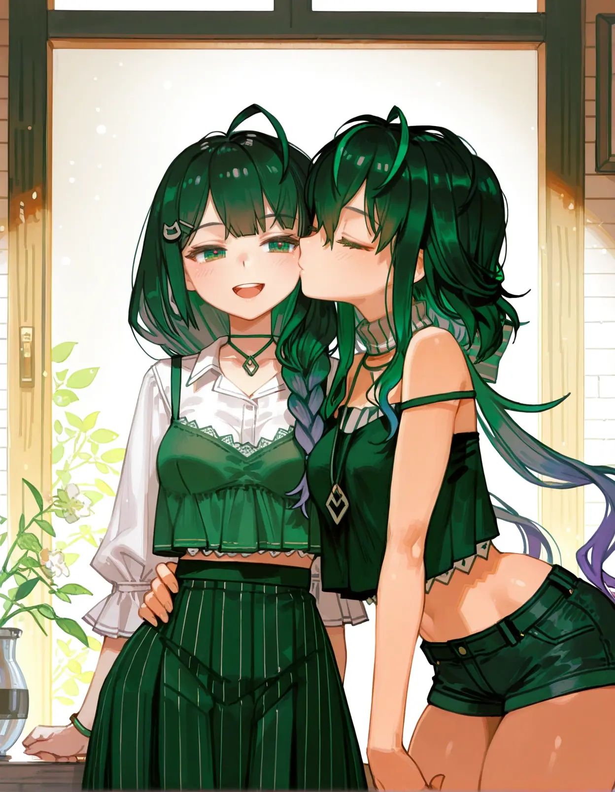 2girls,  smile,  :d on Tensor.Art