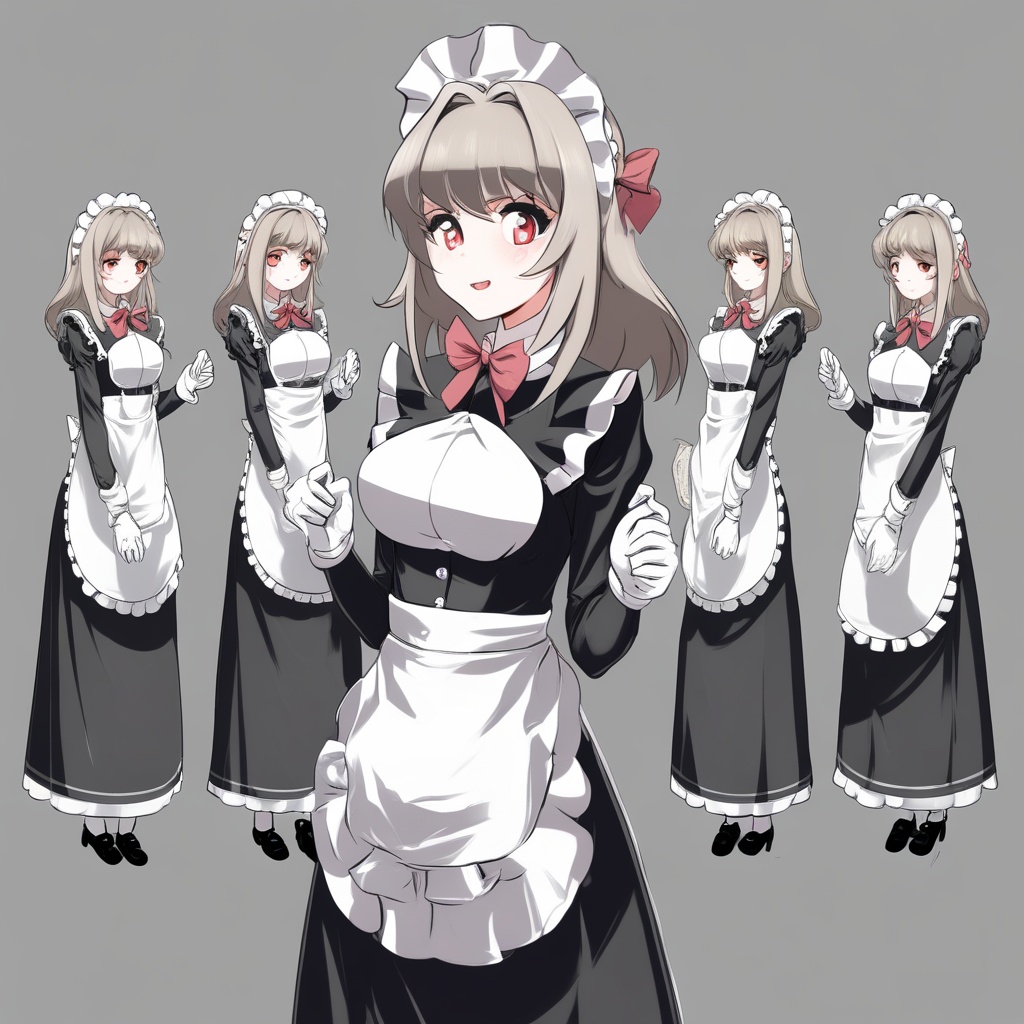 maid headdress,  blush,  bow on Tensor.Art