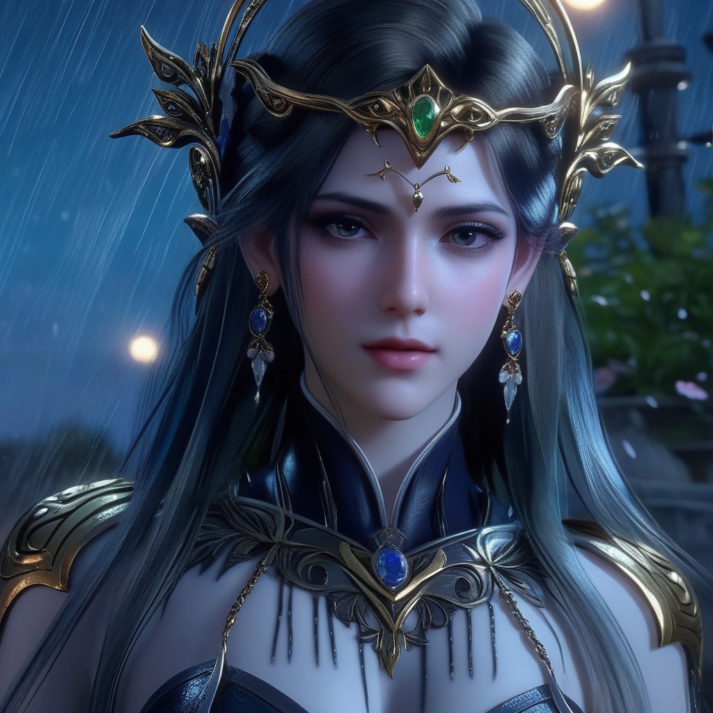 <lora:841-DA-XL-武庚纪-不闻不问:0.8>, (,1girl, ,best quality, ),, ,ultra detailed 8k cg,            cinematic lighting, cinematic bloom, (( , )),,  , unreal, science fiction,  luxury, jewelry, diamond, pearl, gem, sapphire, ruby, emerald, intricate detail, delicate pattern, charming, alluring, seductive, erotic, enchanting, hair ornament, necklace, earrings, bracelet, armlet,halo,masterpiece, (( , )),,  ,cherry blossoms,(((, night,night sky,,  ultra high res, (photorealistic:1.4), raw photo, 1girl, , rain, sweat, ,wet, )))(( , ))   (cleavage),kneeling,  butterfly,
