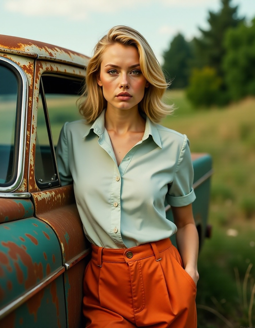 neolight,  photo of a blonde woman,  vivid colors on Tensor.Art