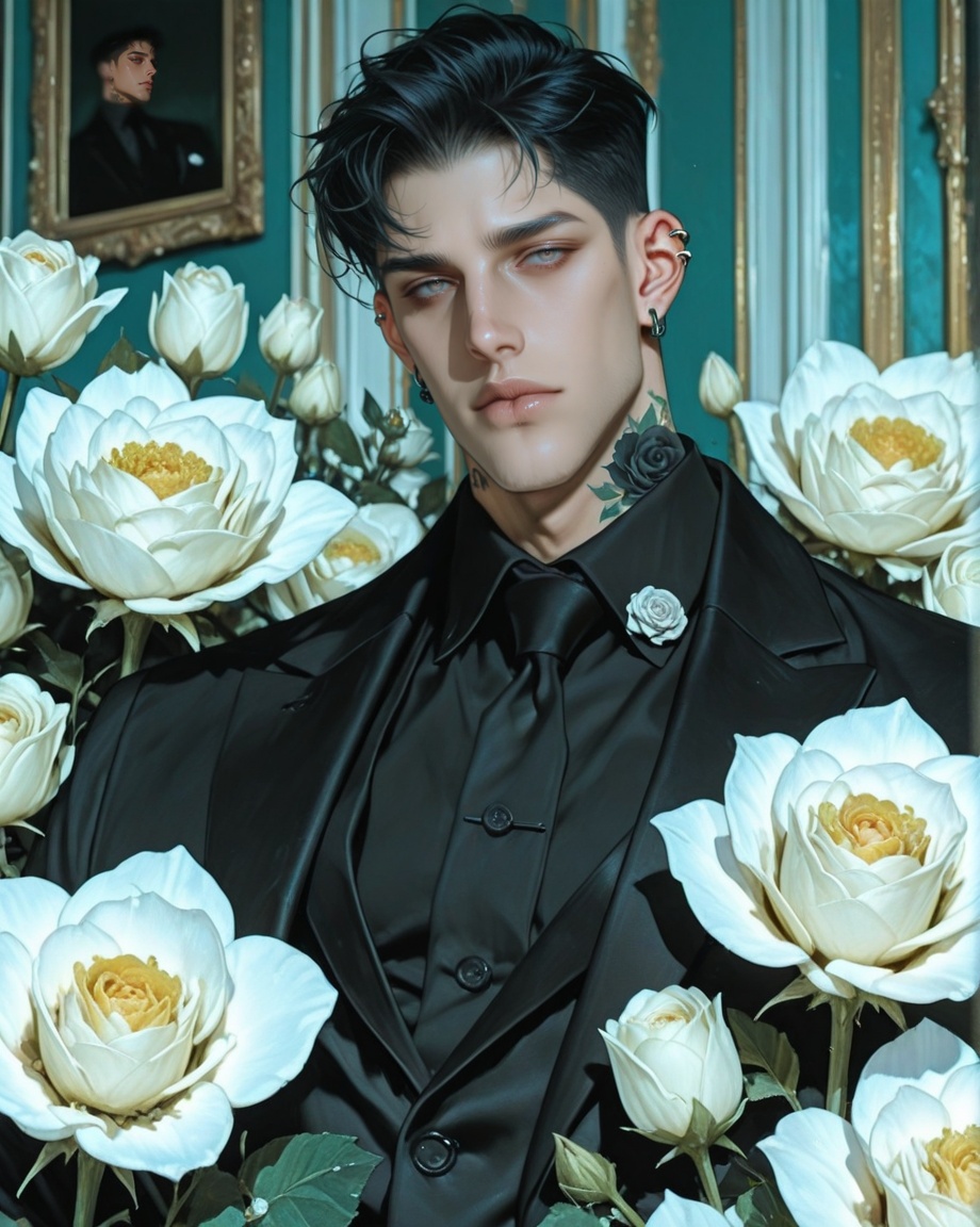 male focus,  solo,  mature on Tensor.Art