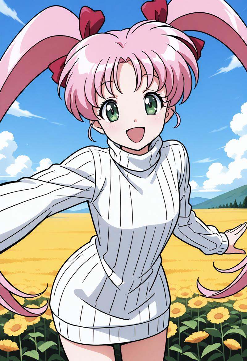 vg_manami,  green eyes,  pink hair on Tensor.Art