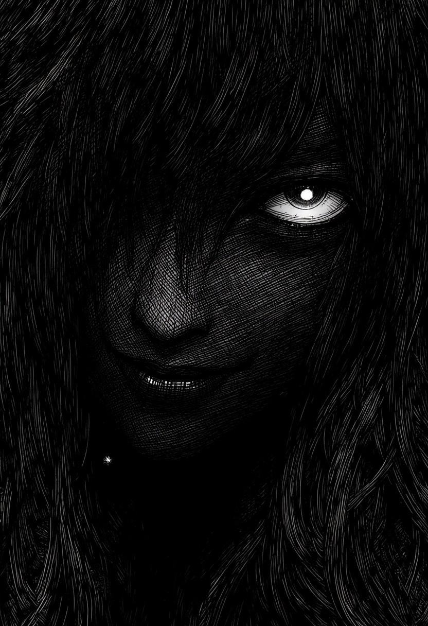 nistyle,  monochrome Manga Sketch,  extreme head Closeup on Tensor.Art
