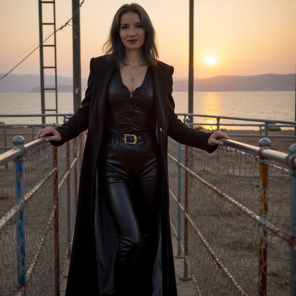 ladya cinematic,  golden hour lighting ,  dark gothic young woman on Tensor.Art
