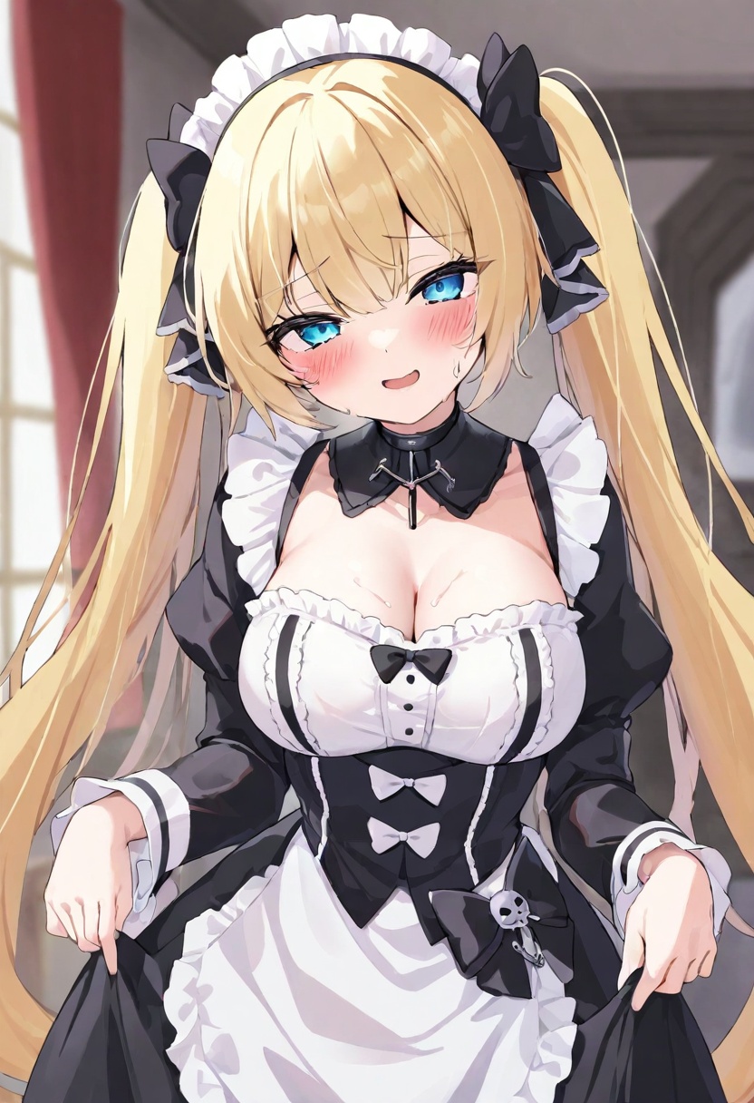 1girl,  solo,  Gothic maid dress on Tensor.Art