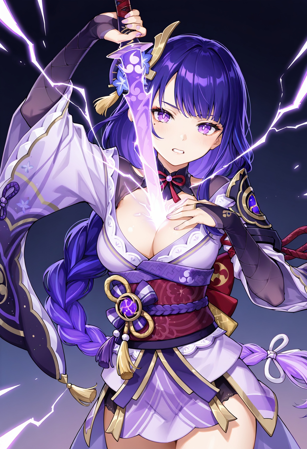 1girl,  raiden shogun,  genshin impact on Tensor.Art