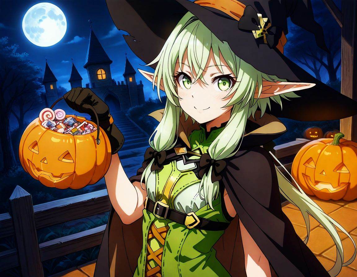 high elf archer \(goblin slayer!\),  halloween costume,  smile on Tensor.Art