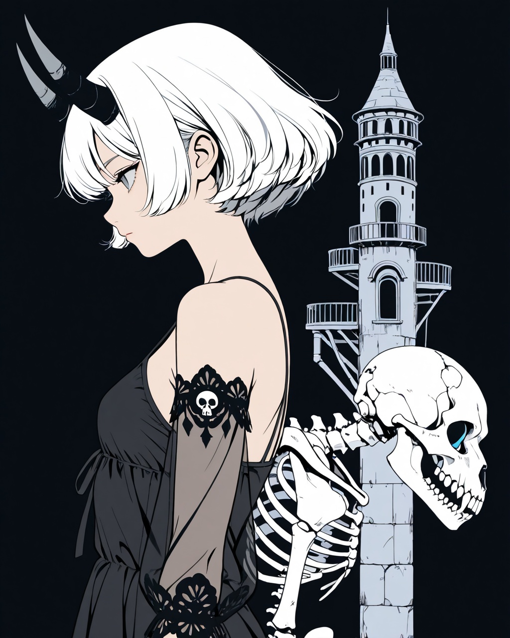 black and white,  manga, on Tensor.Art