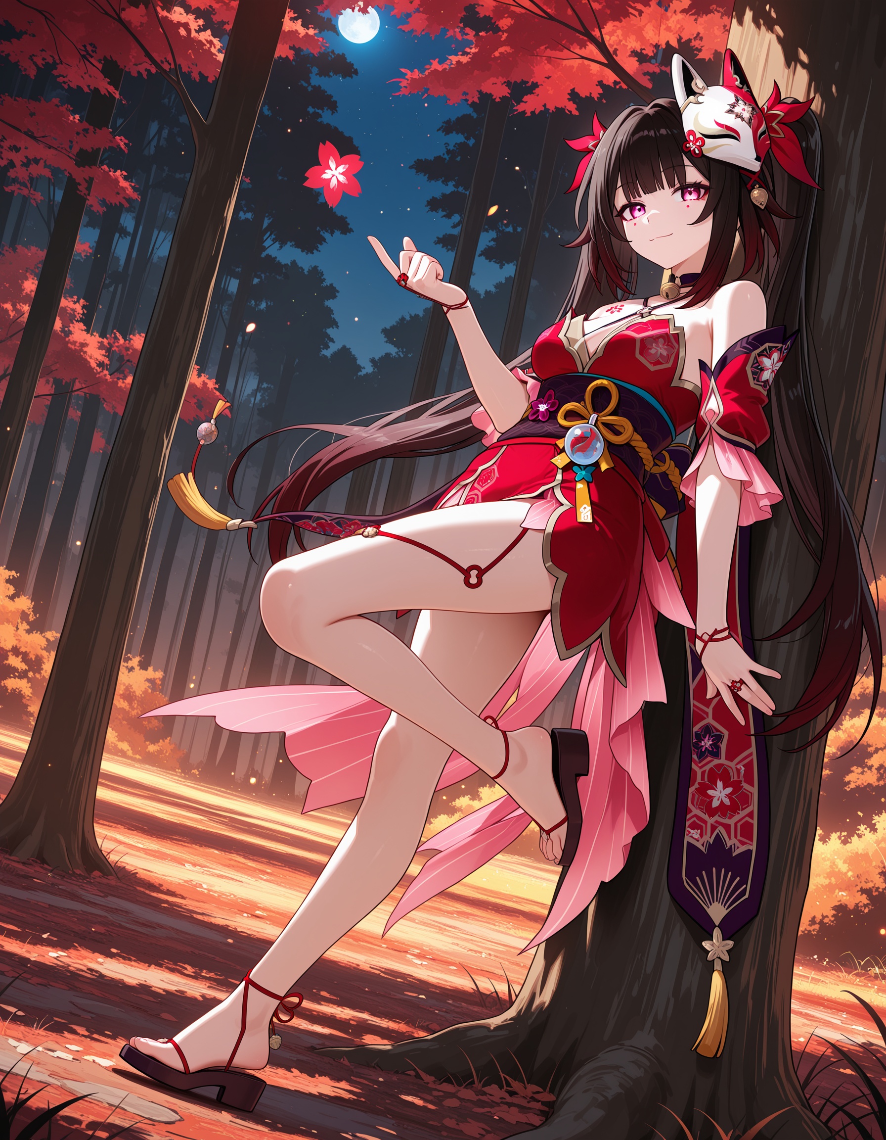 leg up,  against tree,  sparkle \(honkai: star rail\) on Tensor.Art