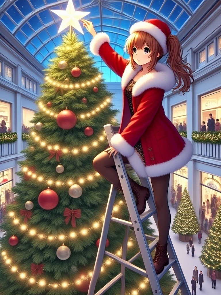 masterpiece,  best quality,  christmas tree with festive lights on Tensor.Art