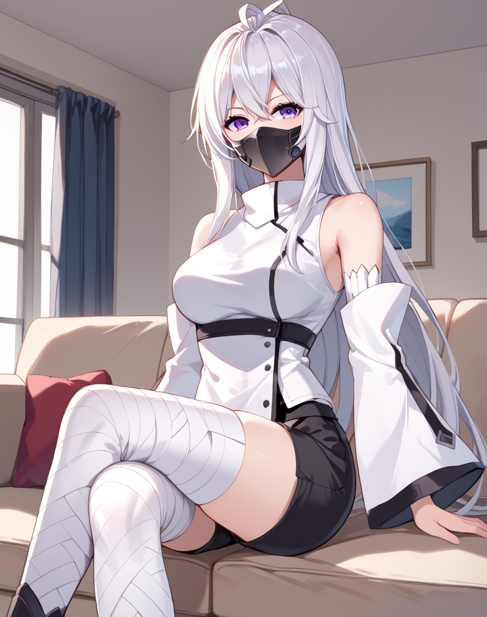 Gu_Yuena,  white hair,  long hair on Tensor.Art
