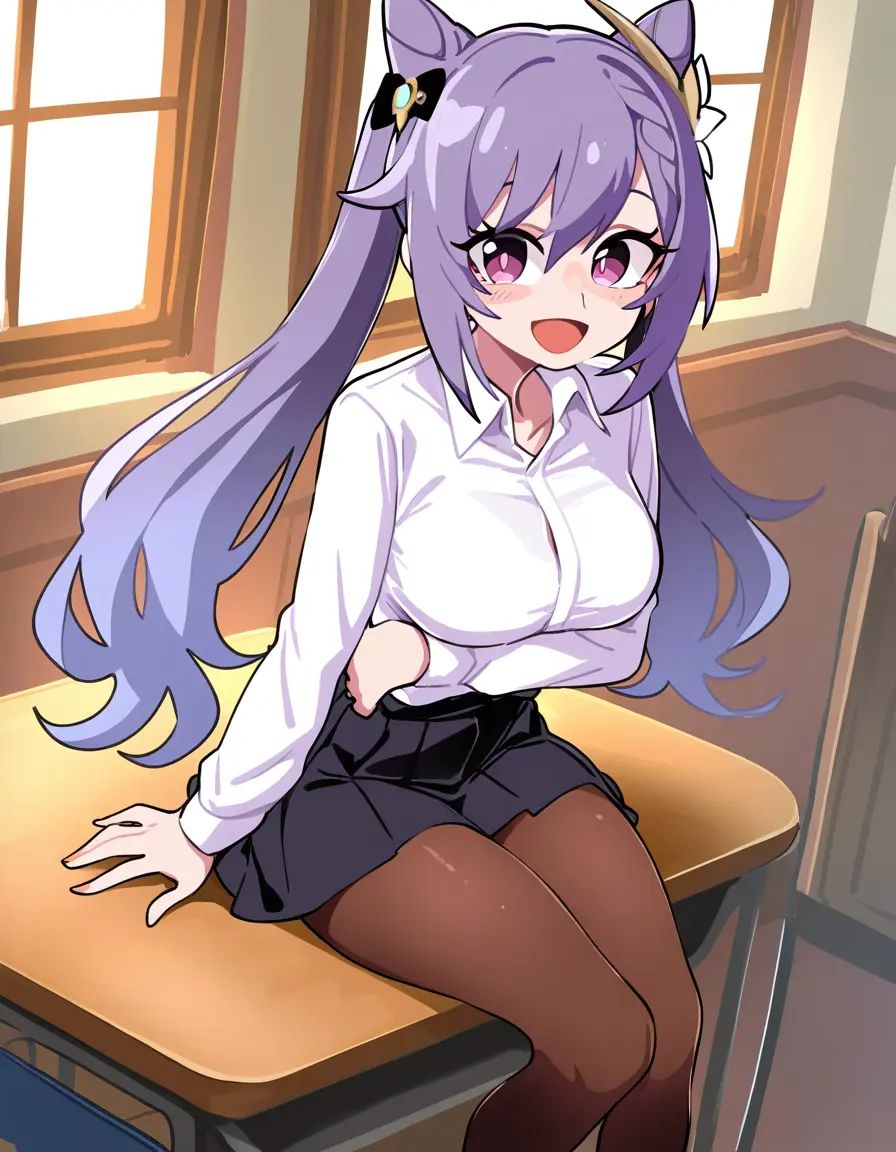 1girl,  keqing \(genshin impact\),  bplay on Tensor.Art