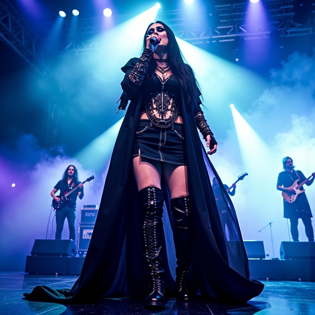 shrdl,  cinematic,  a metal rock singer on Tensor.Art